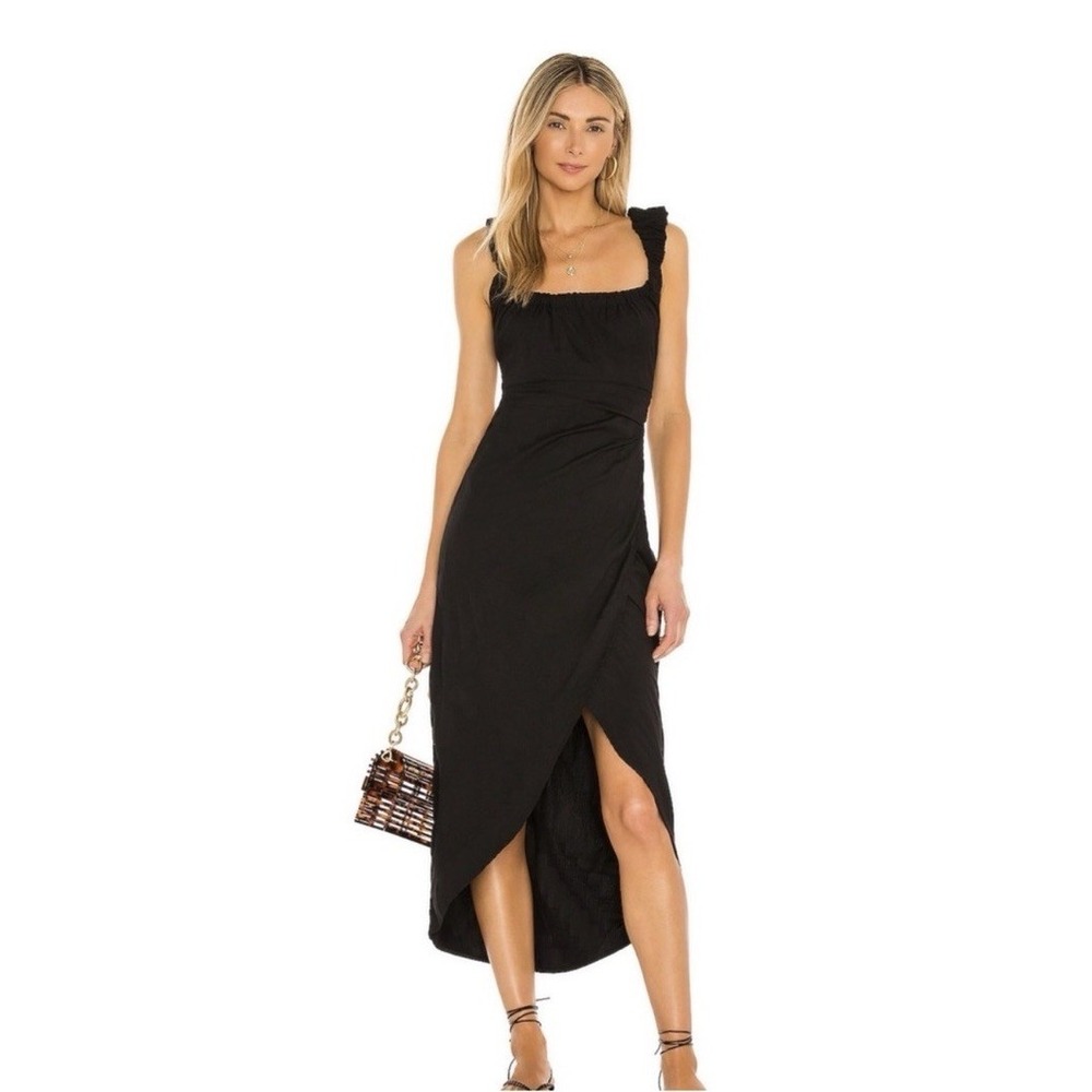 Free People Black At Dusk Midi Dress Size Med Boho 0284 - Picture 2 of 9